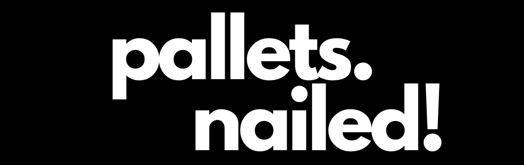 pallets. nailed! white on black logo